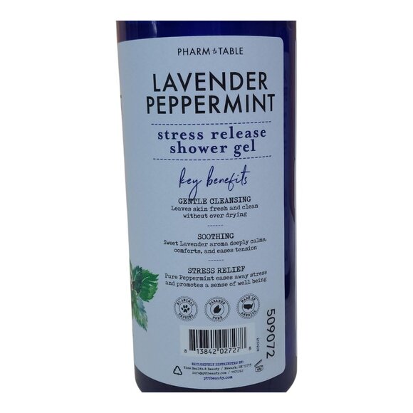 Pharm Table 2pk Lavender Peppermint Stress Release Shower Gel 32 oz Jumbo Size - Picture 5 of 8